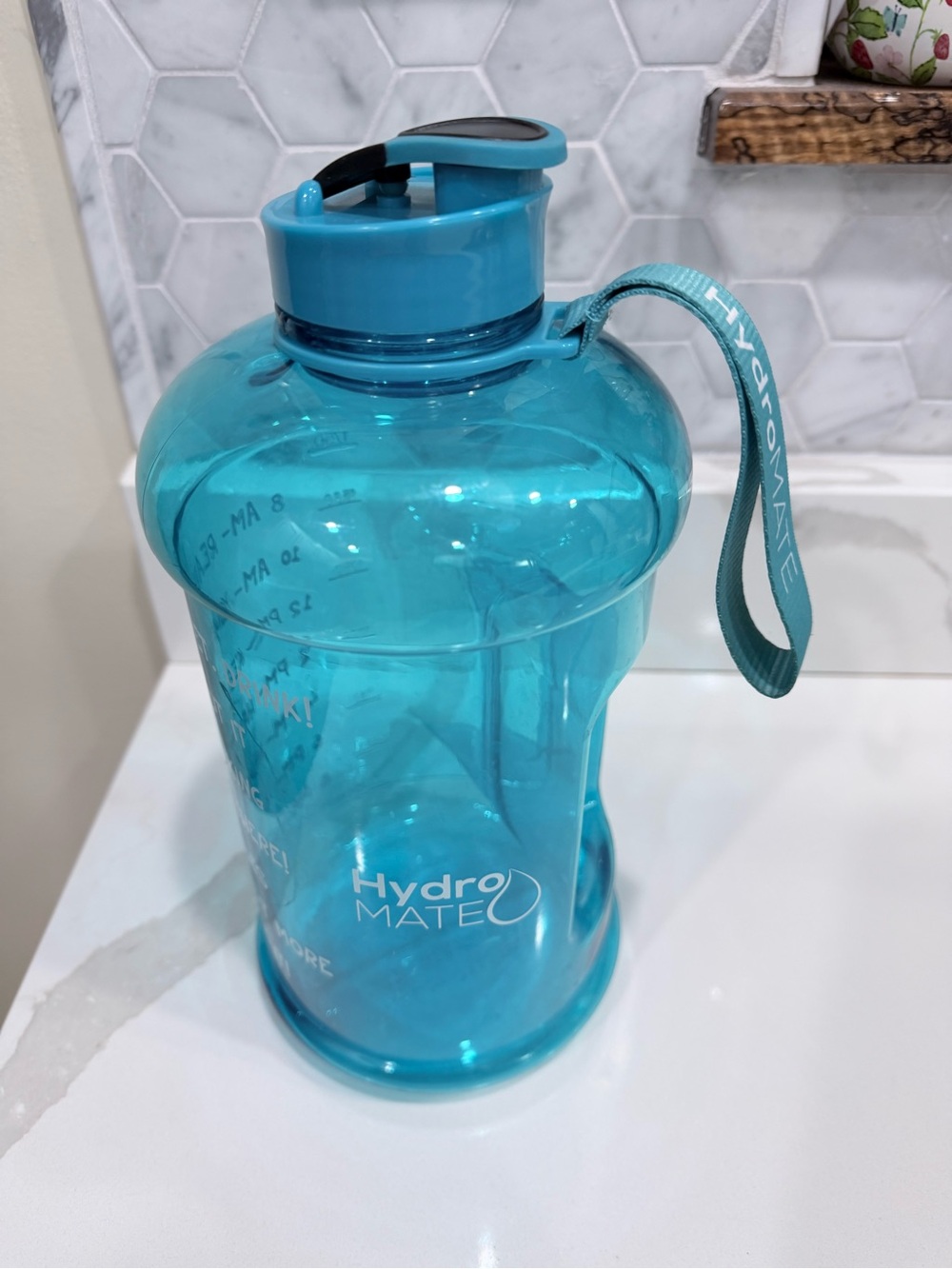HydroJug Teal Blue Reusable Water Bottle with Carry Loop